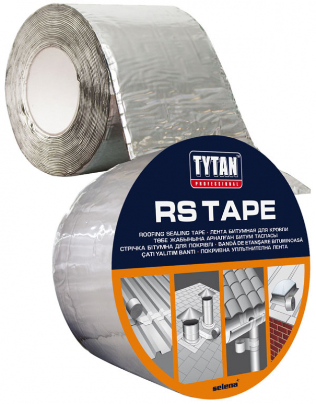 Tytan Professional RS TAPE Лента битумная для кровли 10см x 10м алюминий, антрацид, коричневый, кирпич­