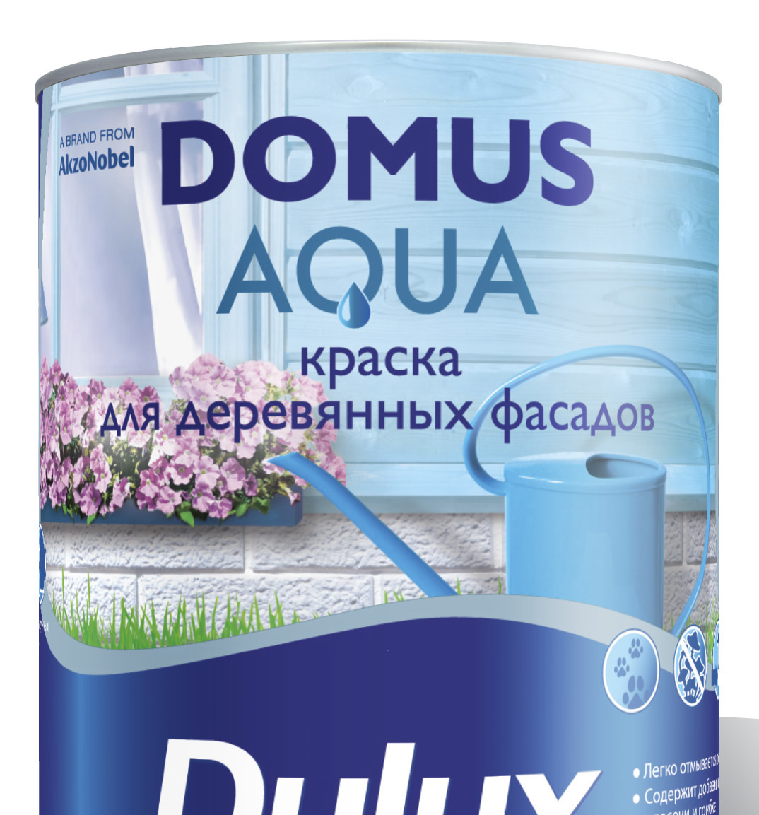 <span style="font-style: italic;">Краска водно-дисперсионная для деревянных фасадов, полуматовая. Dulux Domus Aqua</span><br>